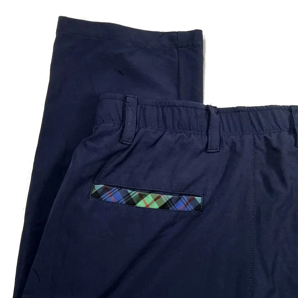 William Bill Murray Golf Pants Mens 32 x 27 Blue Nylon Blend‎ Straight Chino